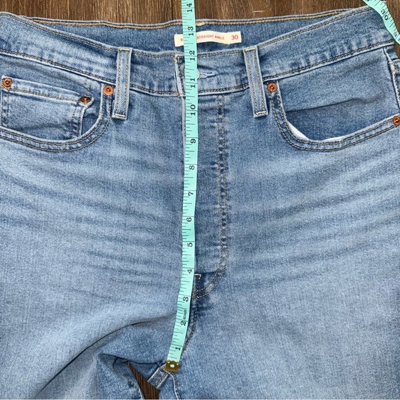 LEVI'S HIGH WAISTED RIBCAGE STRAIGHT ANKLE BLUE JEANS Sz 30 - Picture 5 of 11